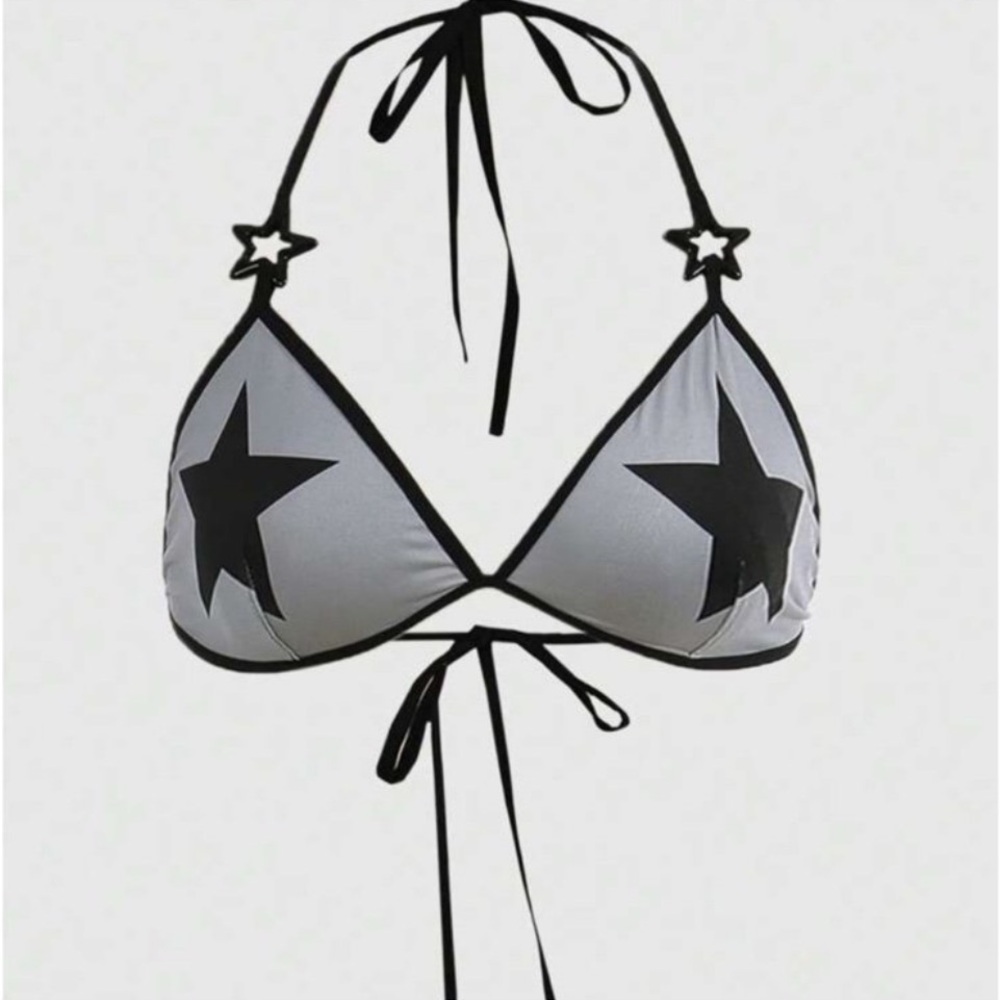 Starry Night Black and Gray Lingerie Set - Picture 2 of 11